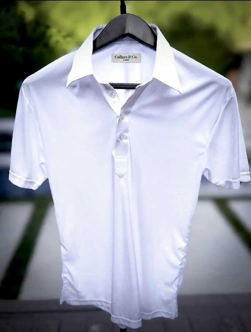 Collars & Co White Polo Shirt Men’s Large NWOT Performance Stretch